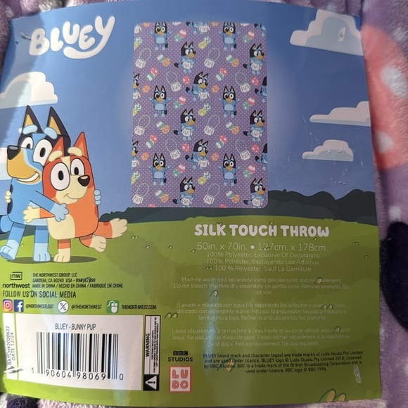 Purple Bluey Easter Silk Touch Throw Blanket - Picture 3 of 7